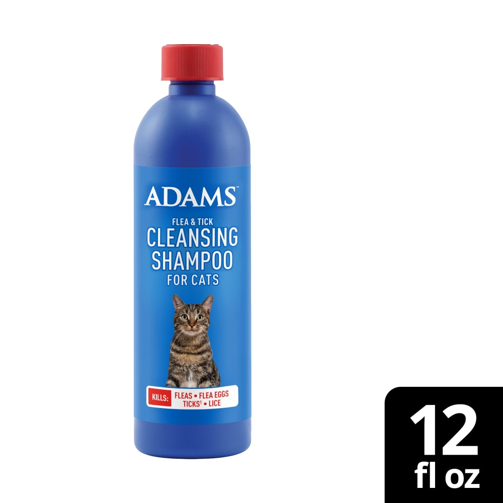 Retail packaging for adams flea and tick cleansing shampoo for cats