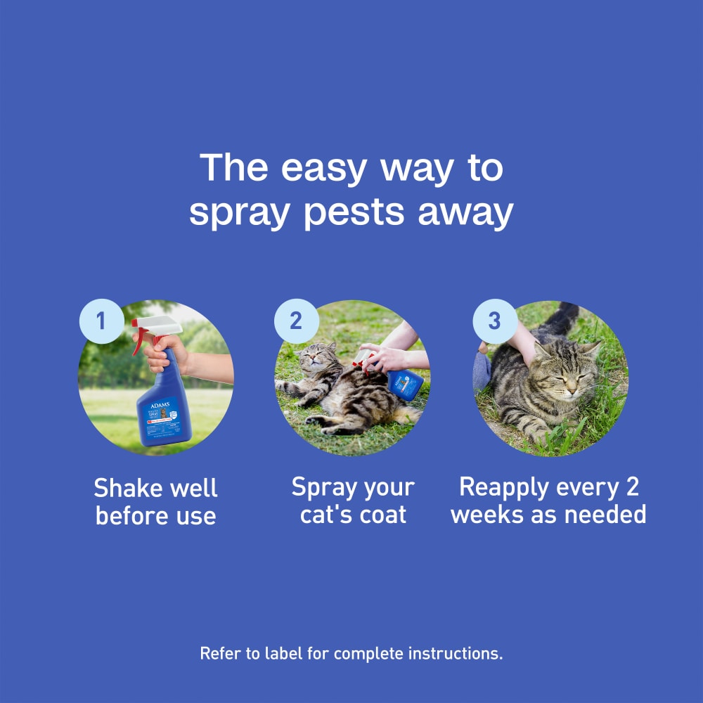 Instructions for use for adams flea and tick spray for cats