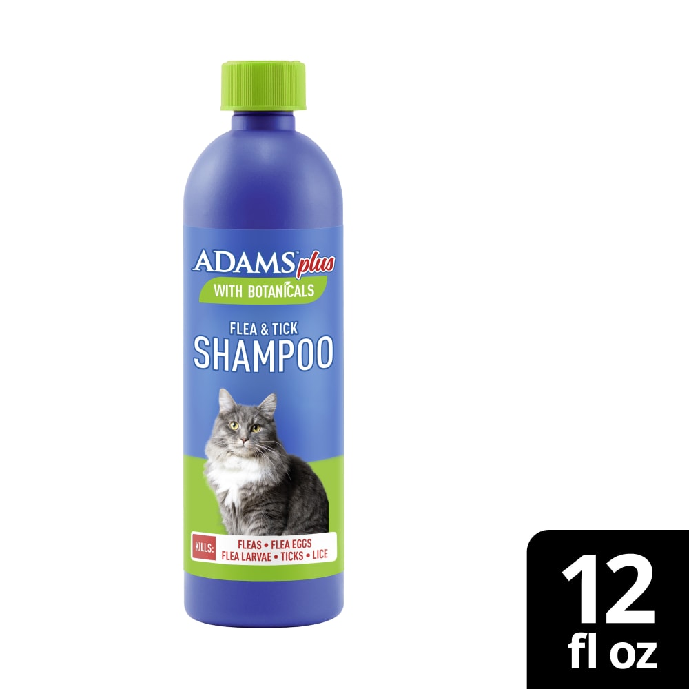 Retail packaging for Adams  Plus botanicals flea and tick cat shampoo